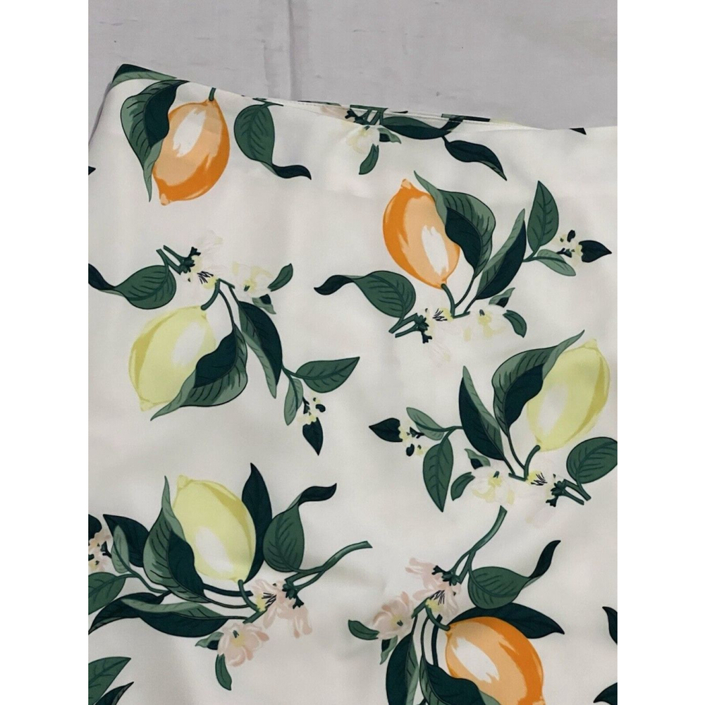 Ann Taylor Women's White Lemon Print Skirt Size 4 EUC - Picture 2 of 6